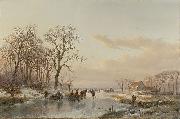 Andreas Schelfhout, Een bevroren vaart bij de Maas
